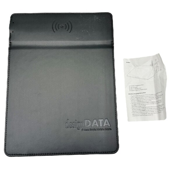 Accord Mouse Pad With Kickstand and Wireless Charger 11.5x9.5 Black - Picture 1 of 10